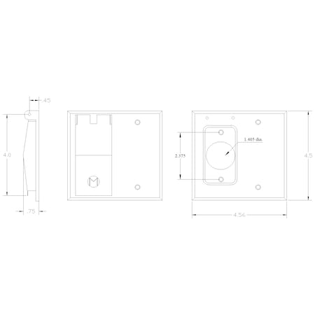 Mulberry Electrical Box Cover, 2 Gangs Gang, Aluminum, Blank and Receptacle Cover Type 30428